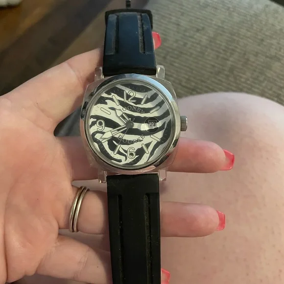 Dooney & Bourke Zebra stripped watch Dooney Bourke Zebra Stripe White Band Analog Quartz Watch  main image 2